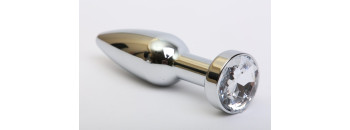 Пробка металл серебро с прозрачным стразом 11,2х2,9см 47437-4MM