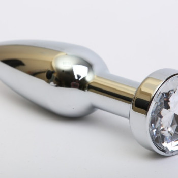 Пробка металл серебро с прозрачным стразом 11,2х2,9см 47437-4MM