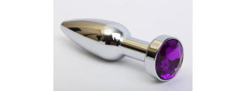 Пробка металл серебро с фиолетовым стразом 11,2х2,9см 47437-5MM