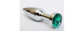 Пробка металл серебро с зеленым стразом 11,2х2,9см 47437-6MM