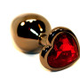 Пробка анальная черная 7,5х2,8см с сердечком красный страз 47438-2MM