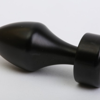 Анальная пробка металл черная с прозрачным стразом 7,8х2,9см 47440-4MM