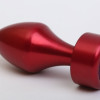 Анальная пробка металл красная с фиолетовым стразом 7,8х2,9см 47441-5MM