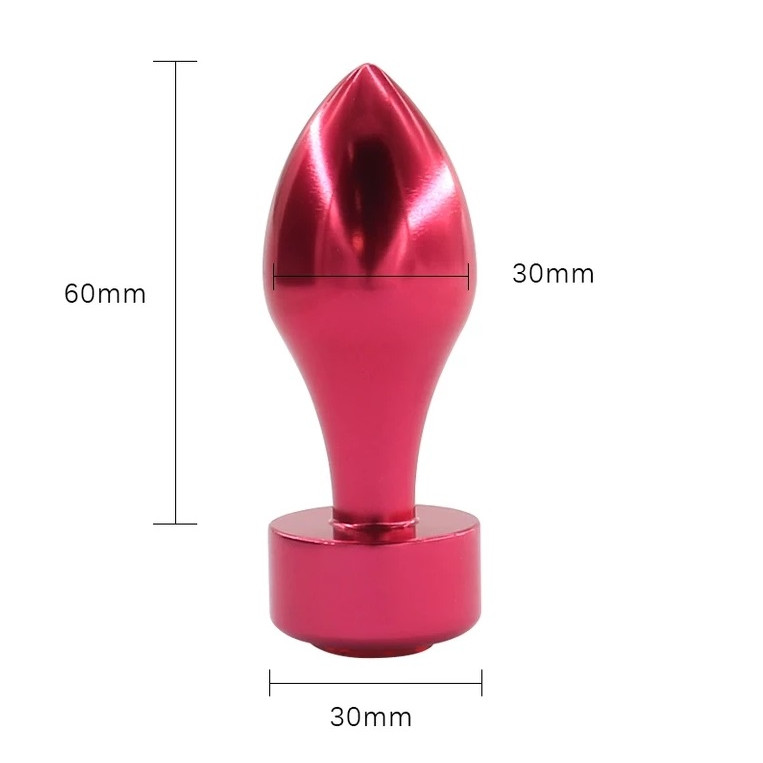 Анальная пробка металл красная с голубым стразом 7,8х2,9см 47441-1MM