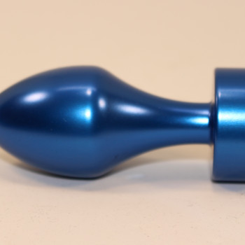 Анальная пробка металл синяя с голубым стразом 7,8х2,9см 47442-1MM