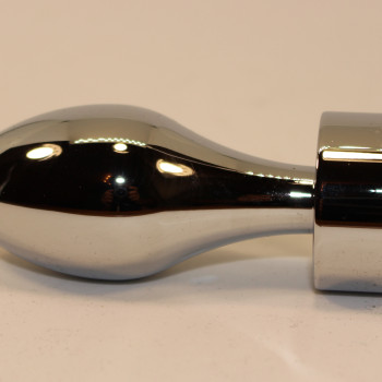 Анальная пробка металл серебро с голубым стразом 7,8х2,9см 47444-1MM