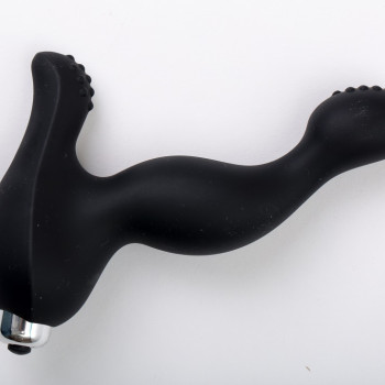 Вибромассажер черный для стимуляции точки G и клитора 47448-MM