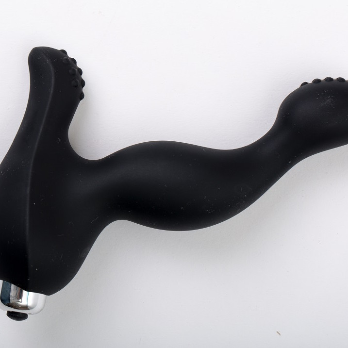 Вибромассажер черный для стимуляции точки G и клитора 47448-MM