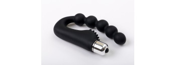 Вибромассажер черный с гибкими бусинками 47454-MM