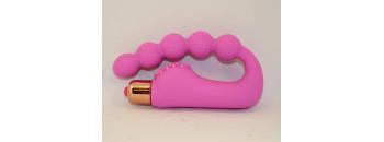 Вибромассажер розовый с гибкими бусинками 47455-MM