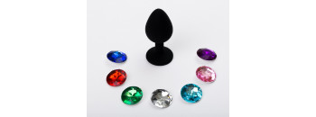 Набор из средней силиконовой пробки черного цвета и 7 сменных стразов 47463-MM
