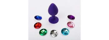 Набор из средней силиконовой пробки фиолетового цвета и 7 сменных стразов 47465-MM