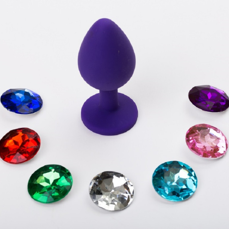 Набор из большой силиконовой пробки фиолетового цвета и 7 сменных стразов 47469-MM