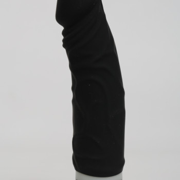 Силиконовый вибратор реалистик черный 19,5х4,2см, 7 режимов вибрации 47481-MM