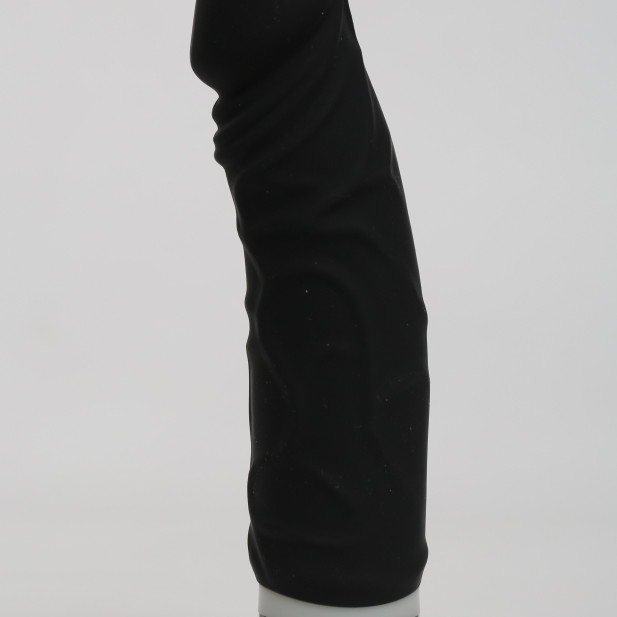 Силиконовый вибратор реалистик черный 19,5х4,2см, 7 режимов вибрации 47481-MM