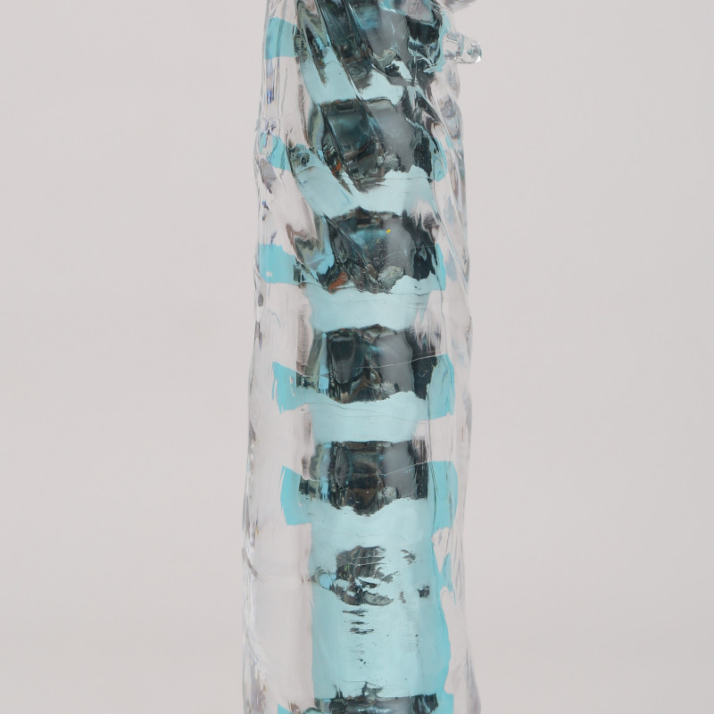 Вибратор прозрачный голубой с дополнительными пупырышками 17х3,5см 47486-MM