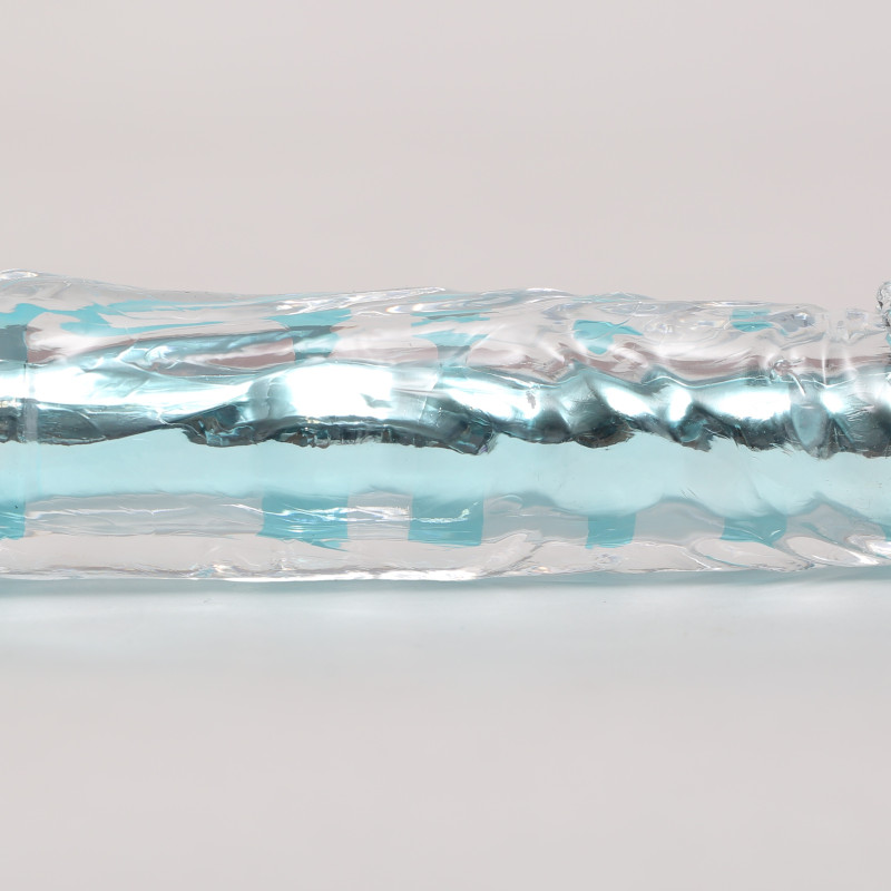 Вибратор прозрачный голубой с дополнительными пупырышками 17х3,5см 47486-MM