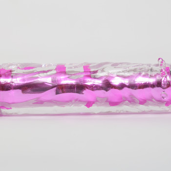 Вибратор прозрачный с дополнительными пупырышками розовый 17 х 3,5 см 47487-MM