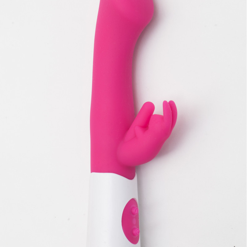 Вибратор силиконовый для стимуляции точки G и клитора розовый 47492-MM