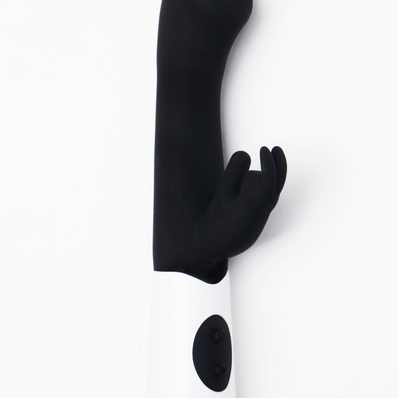 Вибратор силиконовый для стимуляции точки G и клитора черный 47494-MM