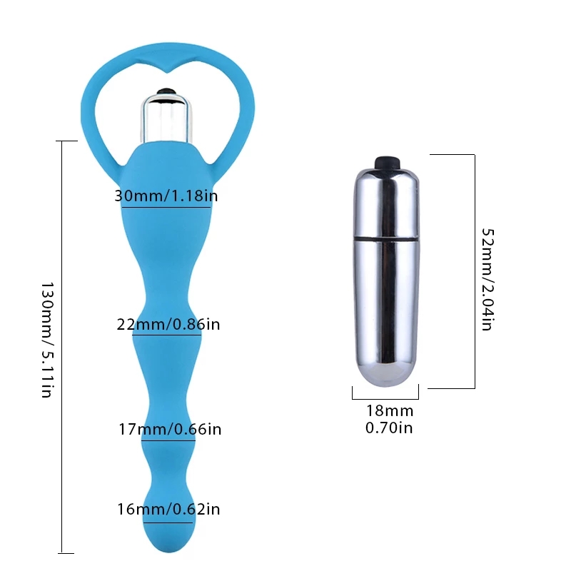 Анальный вибростимулятор синий 16х2смм 47497-MM