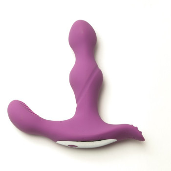 Вибромассажер простаты силикон, два мотора 13х14см 47498-MM