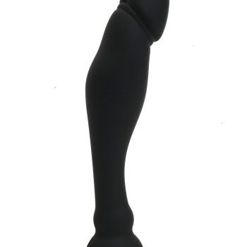 Фаллоимитатор изогнутый с шаром силиконовый черный 47517-MM