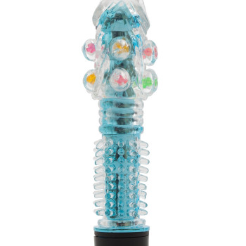 Вибратор 16,5х 3,5 см с дополнительными пупырышками, голубой 47546-MM