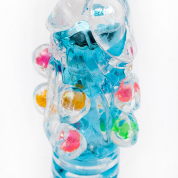 Вибратор 16,5х 3,5 см с дополнительными пупырышками, голубой 47546-MM