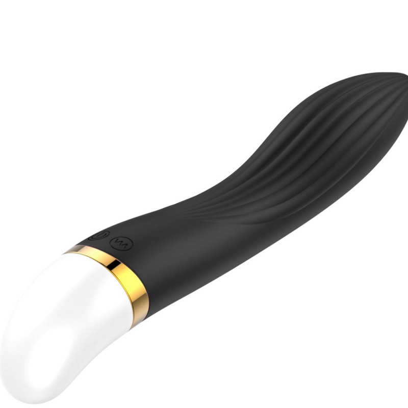 Вибратор силиконовый изогнутая волна 20 х 3,7 см,черный 47549-MM