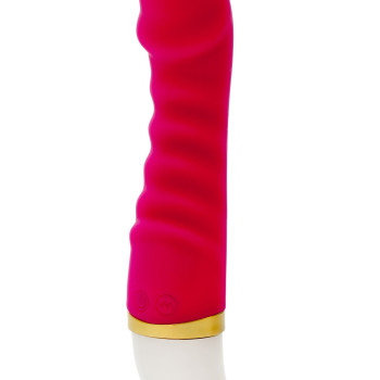 Вибратор силиконовый изогнутая волна 19 х 3,8 см красный 47550-MM