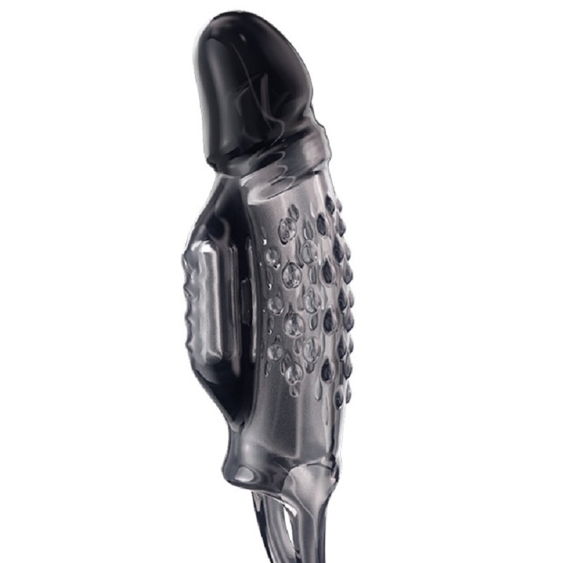 Вибронасадка с пупырышками и держателем мошонки, 14 см 47556-MM