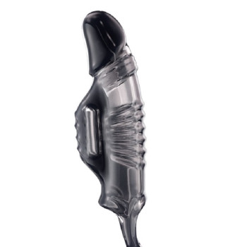 Вибронасадка с ребрышками и держателем мошонки, 14 см 47557-MM