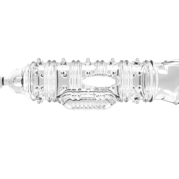 Вибронасадка рельефная с шипиками и  держателем мошонки, 18 х 4,5 см 47559-MM