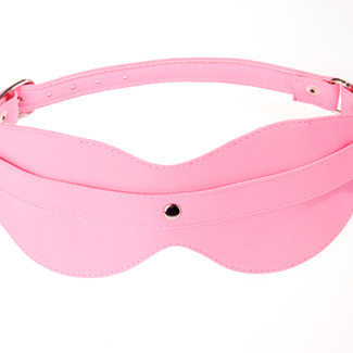 Маска на глаза из искусственной кожи розовая 5015-4