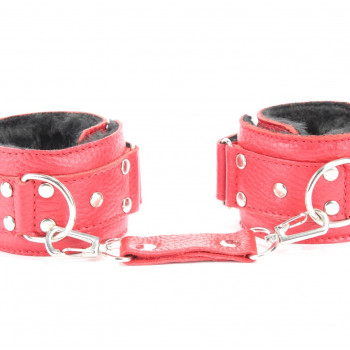 Наручники  с мехом красные 51008ars