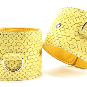 Наручники из кожи Желтый питон 51030ars