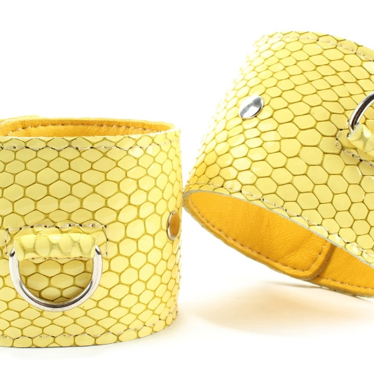 Наручники из кожи Желтый питон 51030ars