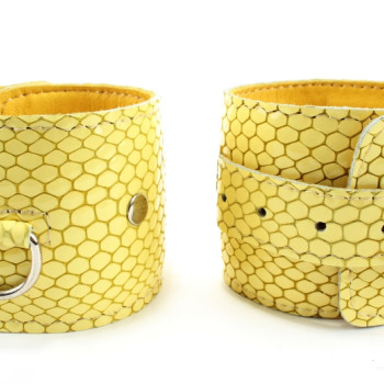 Наручники из кожи Желтый питон 51030ars