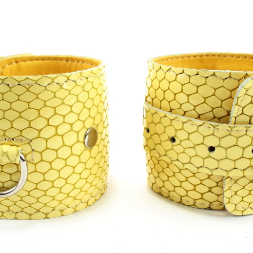 Наручники из кожи Желтый питон 51030ars