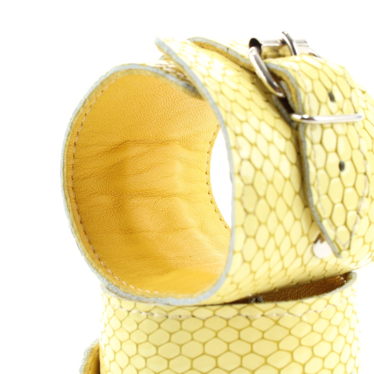 Наручники из кожи Желтый питон 51030ars