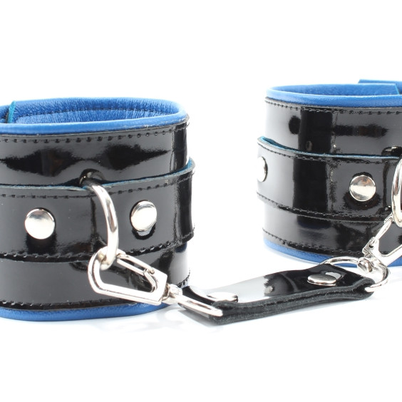 Наручники кожаные черно-синие 51032ars