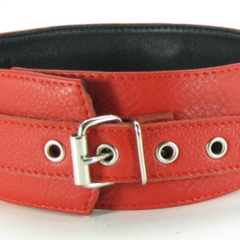 Ошейник из кожи черно-красный увеличенного размера XL 55002xlars