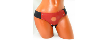 Трусики для страпона красная кожа 52014ars