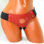 Трусики для страпона красная кожа 52014ars
