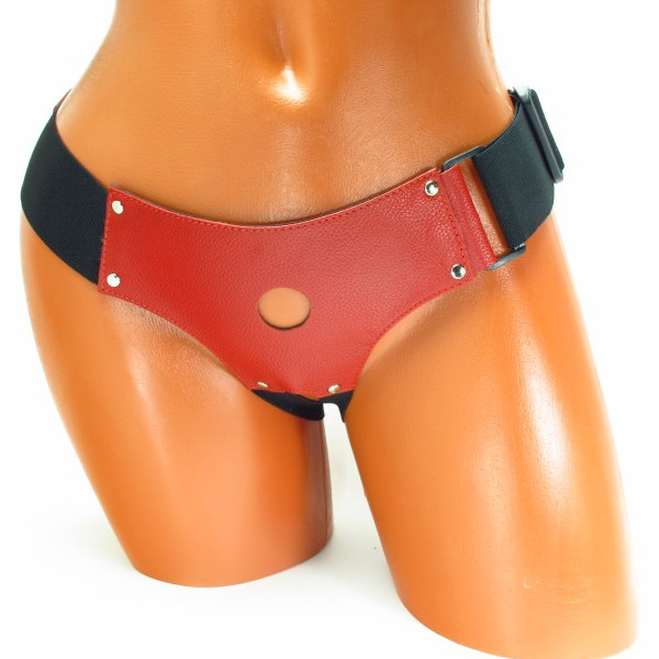 Трусики для маленькой насадки красная кожа 52016ars