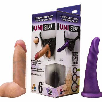 Страпон с двумя насадками UNI strap 6 Harness best of all 531403ru