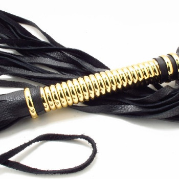Плетка  из натуральной кожи золото 54011ars