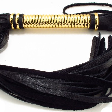 Плетка кожаная цвет золото 54013ars