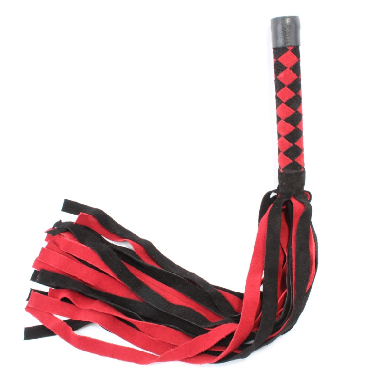 Нежная плеть из замши черно-красная 54047ars